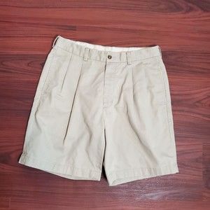 Brooks Brothers Men Shorts 33 Lightweight Advantage Chinos Pleated Front Pockets